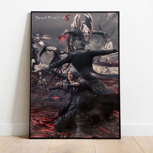Plakat Devil May Cry | Dekoracja ścienna DMC | Wydruk na płótnie w rolce | Plakat z grą wideo na prezent