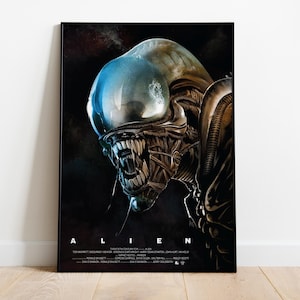 Alien Xenomorph Poster | Classic Film Wall Decor | Rolled Canvas Print | Gift Movie Poster