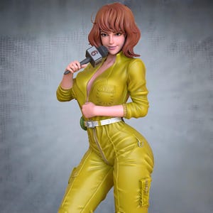 Fearless Reporter Heroine Figurine STL | Urban Girl Statue | 3D Print Collector Model