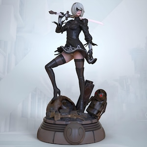 Android Sword Dancer Figurine STL | Futuristic Heroine Statue | 3D Print Files (SFW + Artistic Variant)