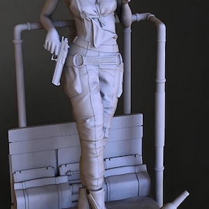 Neon Rebel Tech Diva Figurine STL | Cyberpunk Heroine Statue | Sci-Fi Collector Model | 3D Print Files