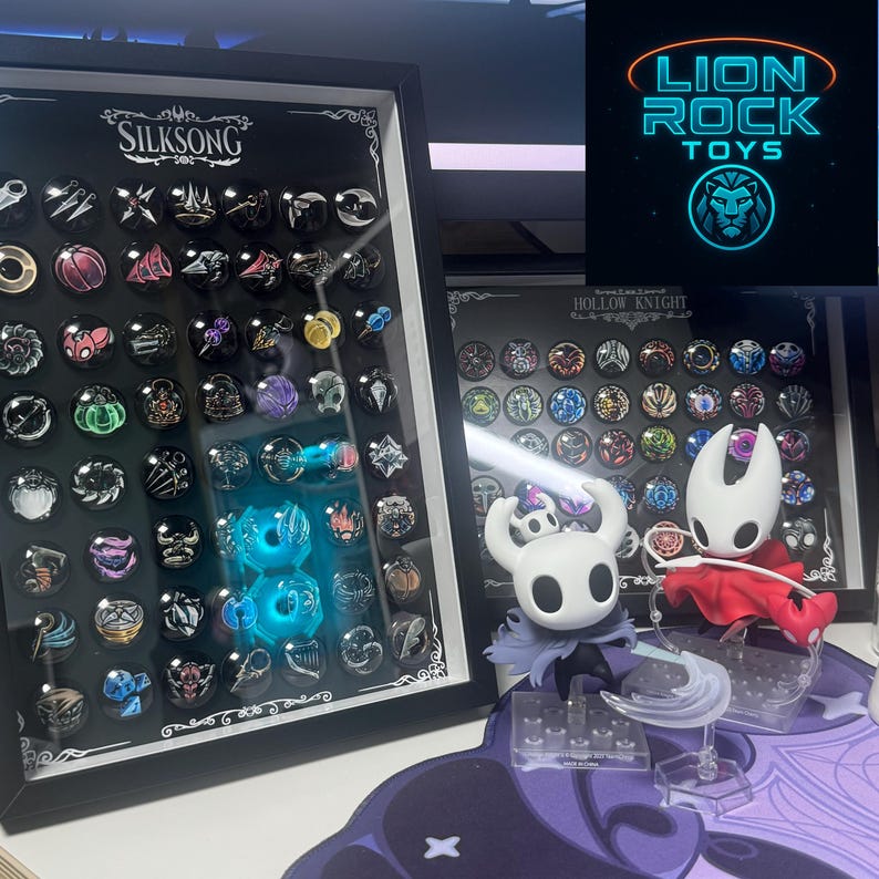 Hollow Knight Magnetic Charm Set - Complete Collection with Display Frame, 3D Painted Game Badges, Knight’s Mantle Wall Art & Gift Box image 2