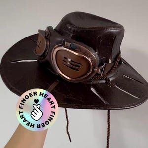 CUSTOM MADE: Real Cowhide Leather Executioner’s Hat - Professional Artisan Tailoring 22-Slot Ventilated Western Hat  Premium Leather Goggles