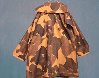 Comme des Garçons Camouflage Wool Coat Vintage Oversized Hooded Jacket Made in Japan Rare