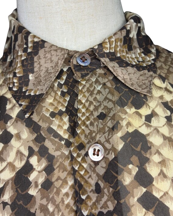 Studio V Vintage Python Print Silk Set Blouse Pan… - image 4