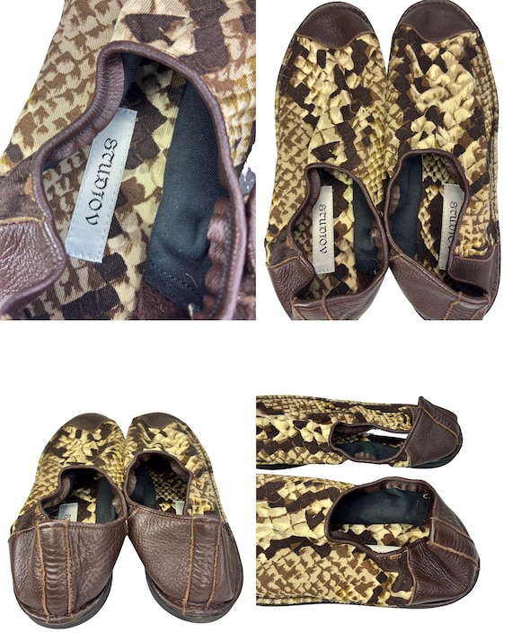 Studio V Vintage Python Print Silk Set Blouse Pan… - image 10