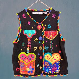 【マイケルサイモン】Michael Simon 蝶モチーフ　ビーズ刺繍 希少✨michael simon 立体蝶花ビーズ刺繍総柄前開きニットカーデ 黒