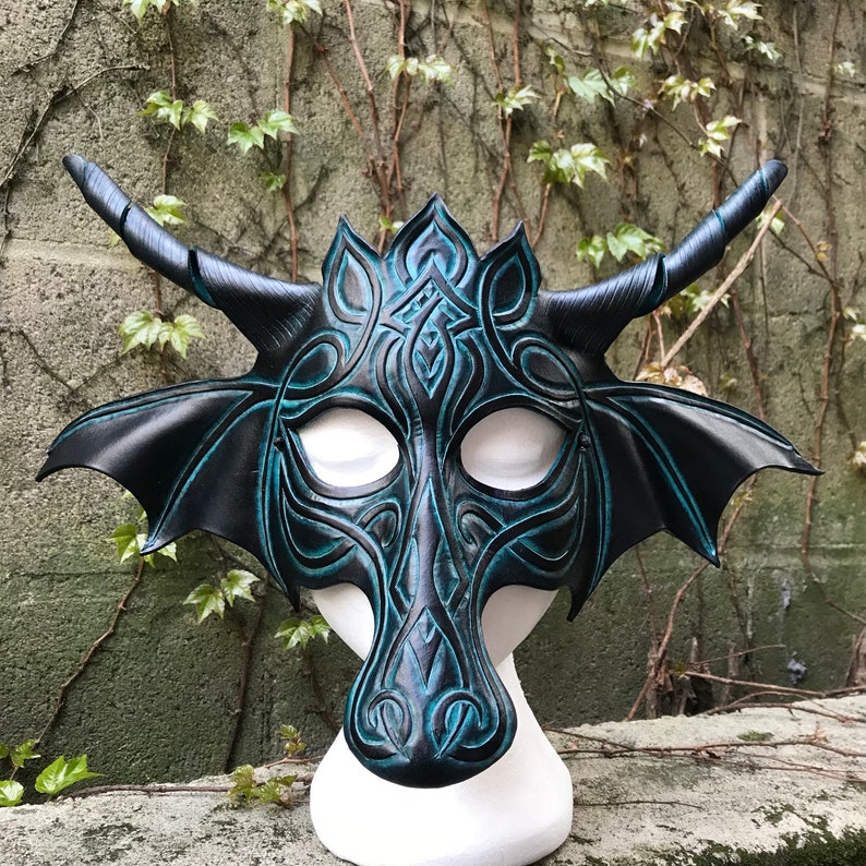 Custom Leather Dragon Mask image 1