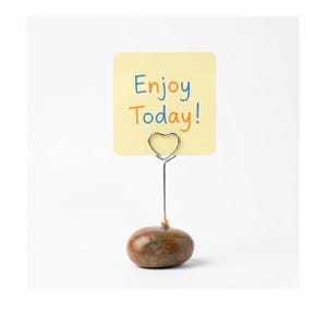 Sticky Note Halter, Naturstein Clip Ständer, Herz Draht Memo Display, Rock Schreibtisch Organizer, Hochzeit Tisch Schild Halter