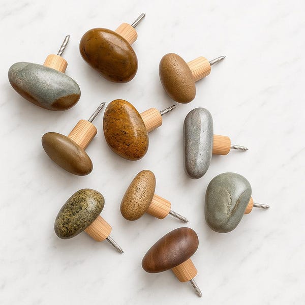 Natural Stone Wall Hook | Pebble Wall Hanger | Handmade River Rock Hook | Rustic Home Decor | Minimalist Stone Hanger
