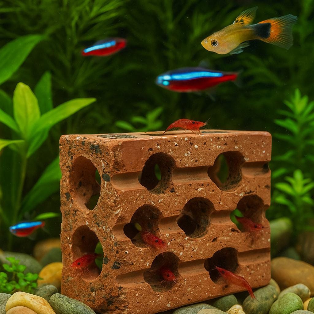 Shrimp Cave Terracotta Hide | Aquarium Fish Shelter | Aquascape Clay