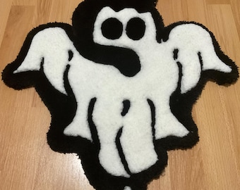 Rug ghost with cat, acrylic, handmade, room decor