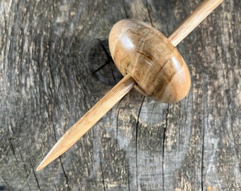 Drop Spindle, Medieval Style, for Spinning Wool in Ambrosia Maple