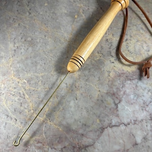 E Spinner or Spinning Wheel Hook  in Upcycled Pale Mahogany