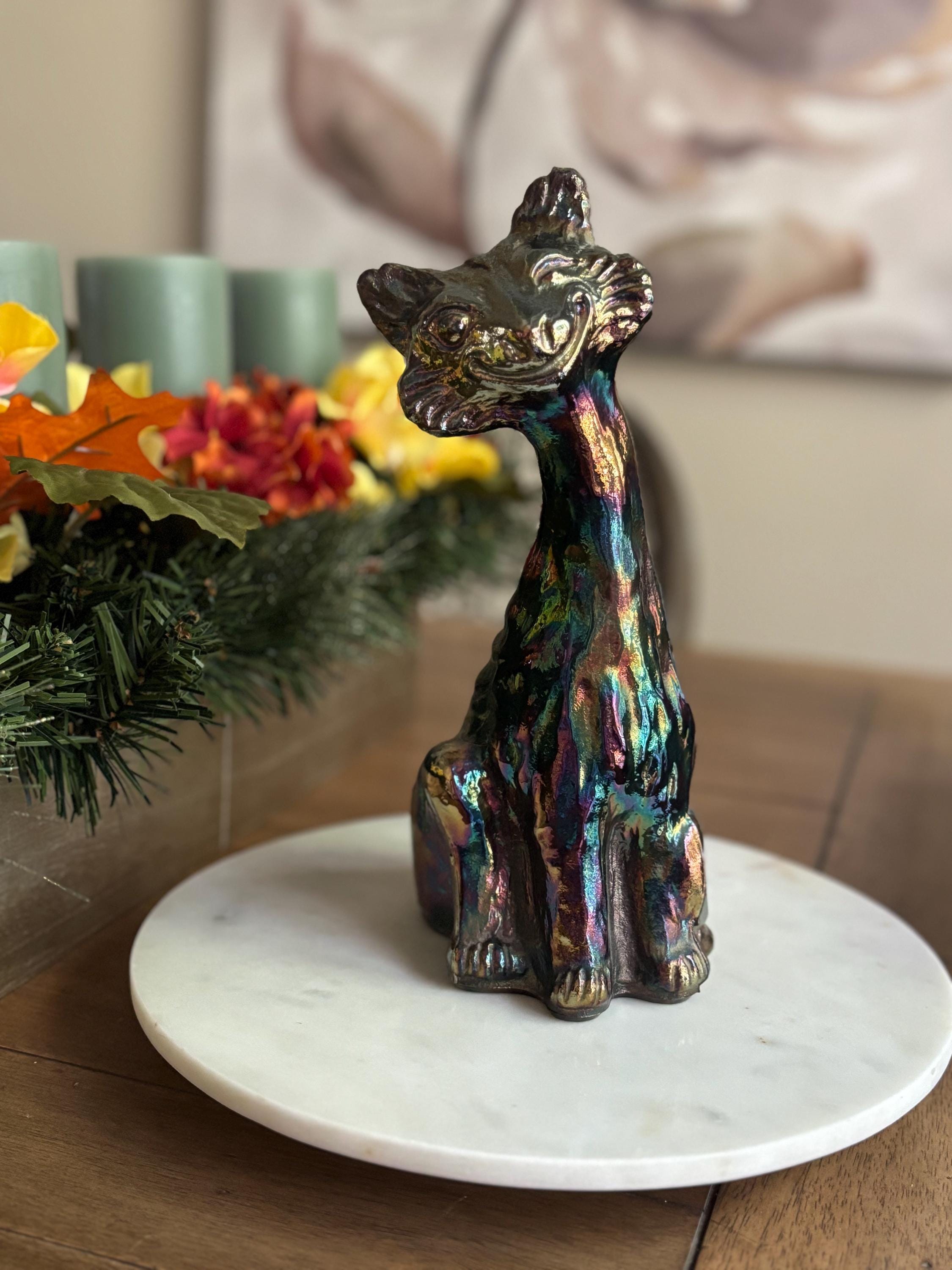 Fenton Art Glass Winking Alley Cat Iridescent Carnival Glass 11