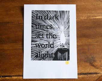 In DarkTimes Lino Print