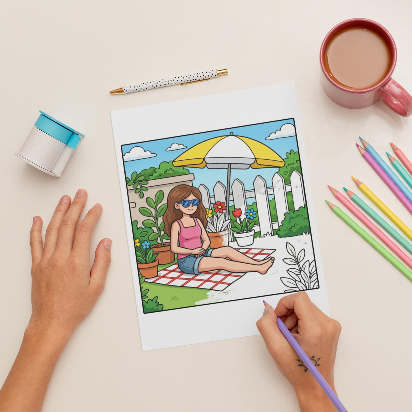 Soft Summer Days Coloring Book – Cozy & Relaxing Adult Coloring Pages ...