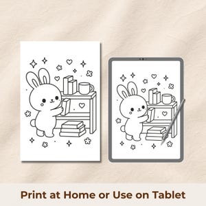 Kawaii Cozy Animals Coloring Book, Cute Animal Coloring Pages, Cozy Adult Coloring Book, Printable PDF image 3