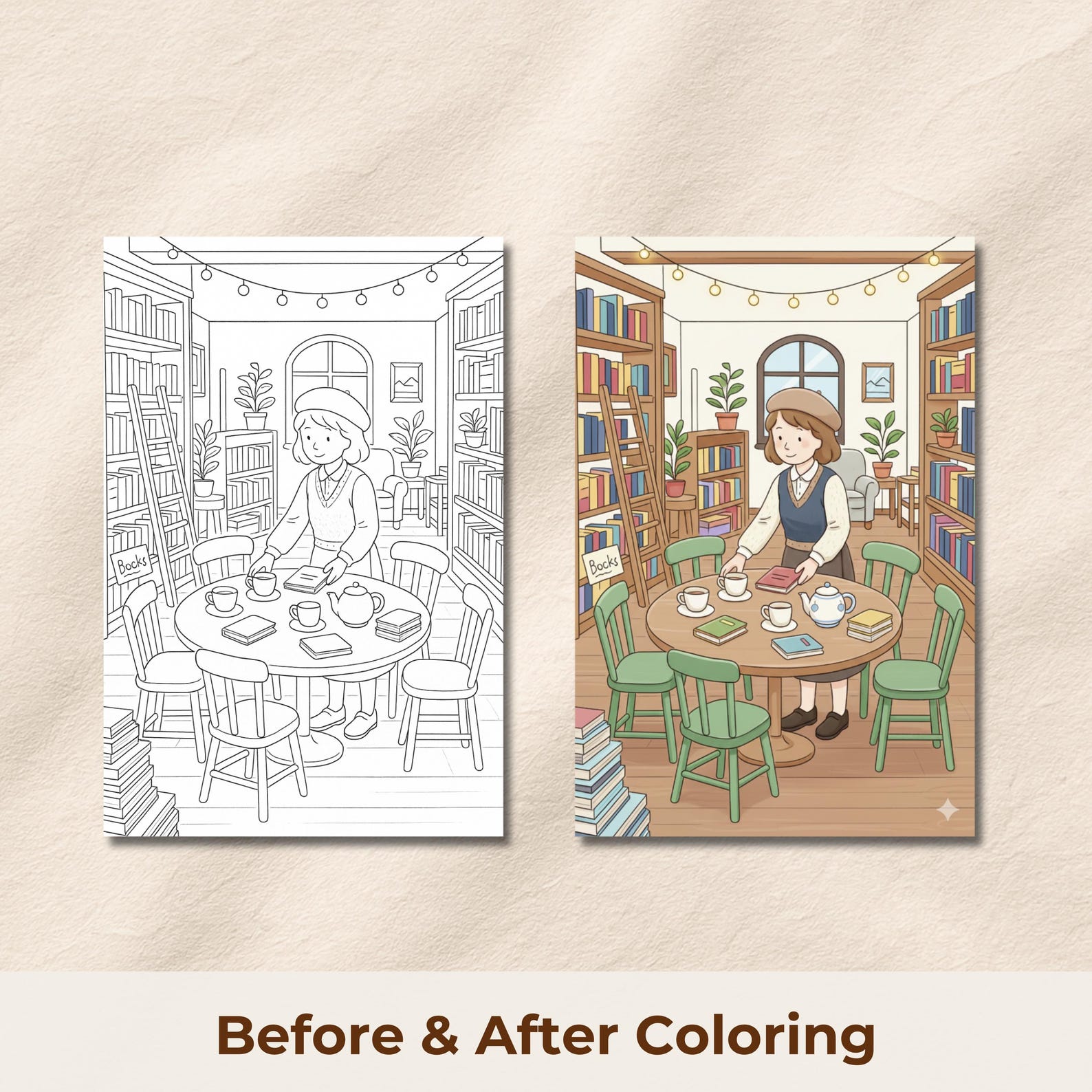 Cozy Bookstore Coloring Book for Adults – Book Lover & Cozy Reading ...
