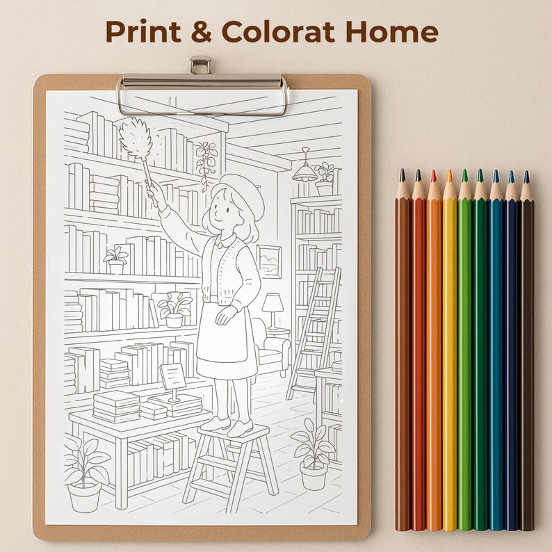 Cozy Bookstore Coloring Book for Adults – Book Lover & Cozy Reading ...