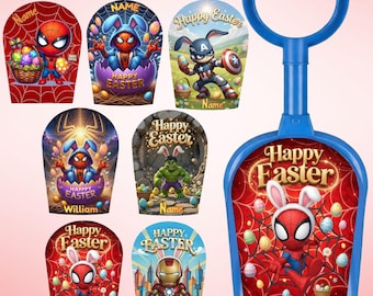 編集可能なおもちゃのシャベルのイースターテンプレート、プリンセスバニーバスケットラップ（Canva）