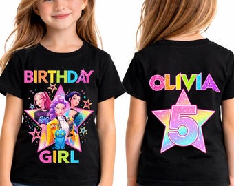 カスタム誕生日ガールデーモンハンターPNG、パーソナライズされたKポップデーモンハンターPNG、カスタム名KポップハントリックスPNG、ハントリックスファンへのギフト