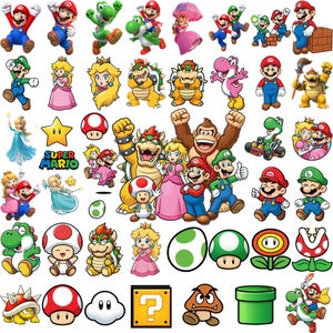 Super Mario Galaxy PNG Bundle, Mario Galaxy High Quality PNG Images, Transparent Background, Instant Download, Mario Movie Birthday Cliparts