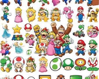 Super Mario Galaxy PNG Bundle, Mario Galaxy High Quality PNG Images, Transparent Background, Instant Download, Mario Movie Birthday Cliparts