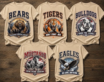 Custom 50’s Vintage School Mascot PNG | Personalized Team Mascot Shirt Design | Custom Football Mascot | Sublimation PNG | Digital Download