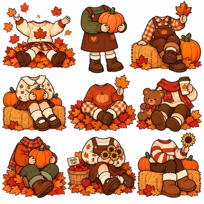 Autumn Kids Add Face Activity, Printable Fall Craft & Bulletin Board ...
