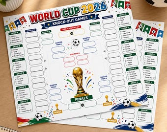 World Cup 2026 Printable Tracker for Kids | Soccer & Football Tournament Bracket Chart