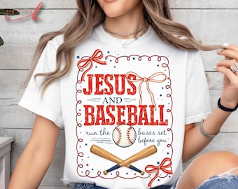 Jesus and Baseball PNG | Trendy Christian Graphic (Digital Download)