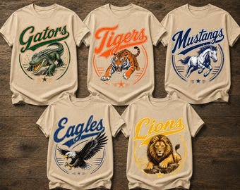 Custom 50’s Vintage School Mascot PNG | Personalized Team Mascot Shirt Design | Custom Football Mascot | Sublimation PNG | Digital Download