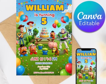 Editable Toy Story 5 Birthday Invitation, Toy Story Birthday Invite, Printable Toy Story 5 Movie Invitation Card, Toy Story Birthday Party