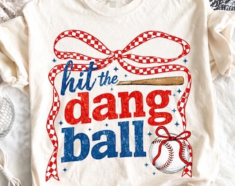 Baseball PNG, Hit The Dang Ball PNG, Home Run Png, Swing Batter Batter Png, Sports Png, Stripes Png, Preppy Png, Trendy Png, Game Day Png
