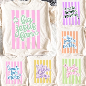 Striped God is Good PNG Bundle, His way is Better Shirt Design, Make Heaven Crowded Png, Trendy Preppy Png, Big Jesus Fan Digital Download