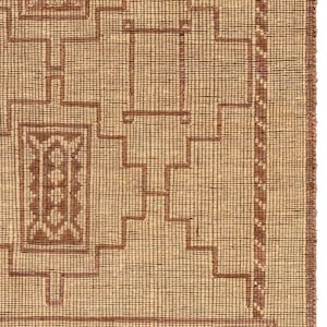 Luxury handmade Tuareg tribal carpet with earthy tones and woven texture for modern organic interior design