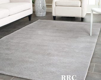 Hand Tufted Wool Rug | Soft Plush High Pile Carpet | Modern Minimalist Decor