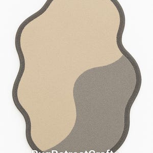 Hand-Tufted Wool Wavy Rug: Beige & Grey Abstract Modern Rug