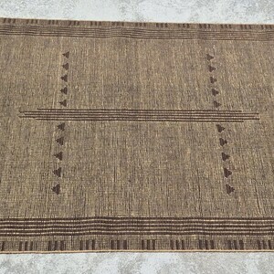 Tuareg Rug Leather & Jute Mat - African Reed Carpet, Handwoven Tribal Area Rug for Boho Living Room, Large Natural Fiber Summer Floor Decor image 19
