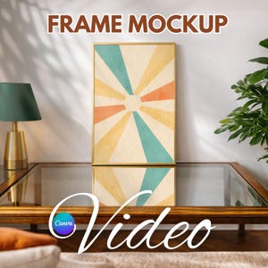 Vertikal ramvideomodell | Skuggor och glasbordsreflektion | Redigerbar i Canva