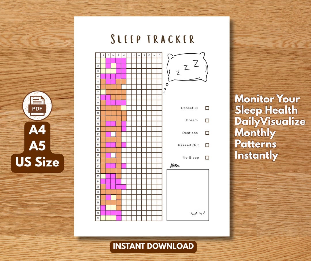 Annual Sleep Tracker PDF - Your Tool for Better Sleep Awareness,pl ...