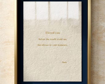 Arte con citas de amor: Conexión de almas tranquilas (Descarga digital de 24x36)