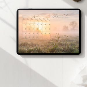 April Desktop Calendar Wallpaper, Minimalist Landscape, Spirit Compass (Digital Download)