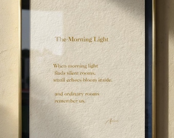 Arte con cita de la Luz de la Mañana: Conexión del Alma Tranquila (Descarga digital de 24x36)