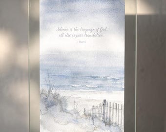 Láminas con citas costeras, arte poético en acuarela de Rumi