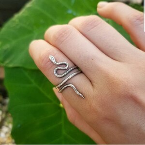 Snake Ring Adjustable Sterling Silver -Made to Order-