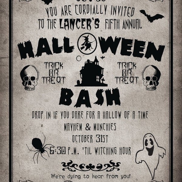 DIY Printable Halloween Party Invitations