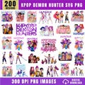 Kpop Demon Hunters Bundle | 200 PNG SVG Digital Files for Cricut | Anime Demon Hunter Clipart Pack
