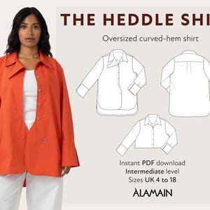 Oversized Shirt Sewing Pattern | Heddle Shirt (Digital PDF)